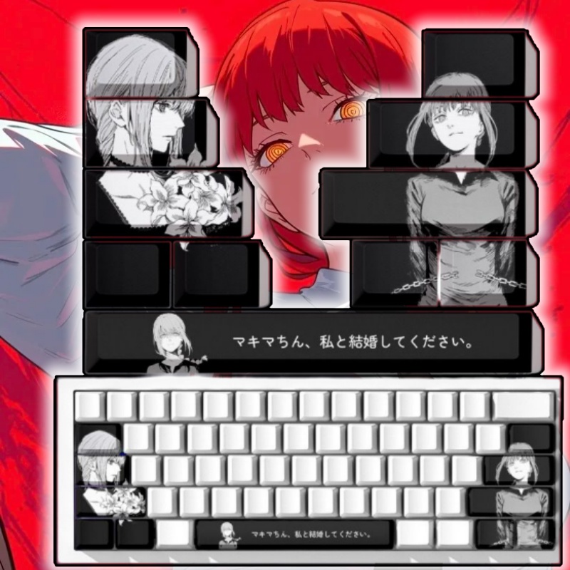 Gaming Keyboard Theme - Testere Adam Makima Tema Anime Klavye
