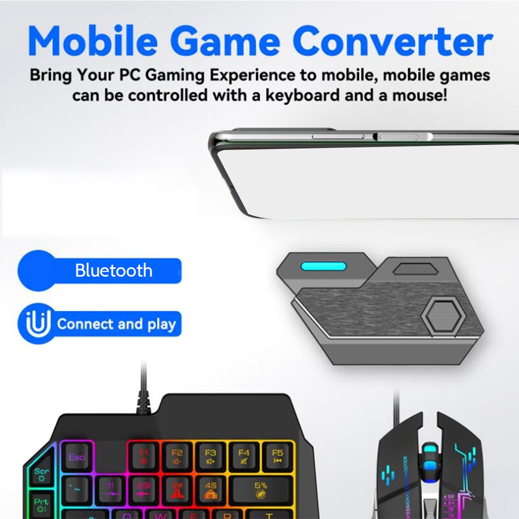 Gaming Keyboard And Mouse Converter For Mobile - ONNL Gamepad Mobil PUBG Denetleyici Oyun
