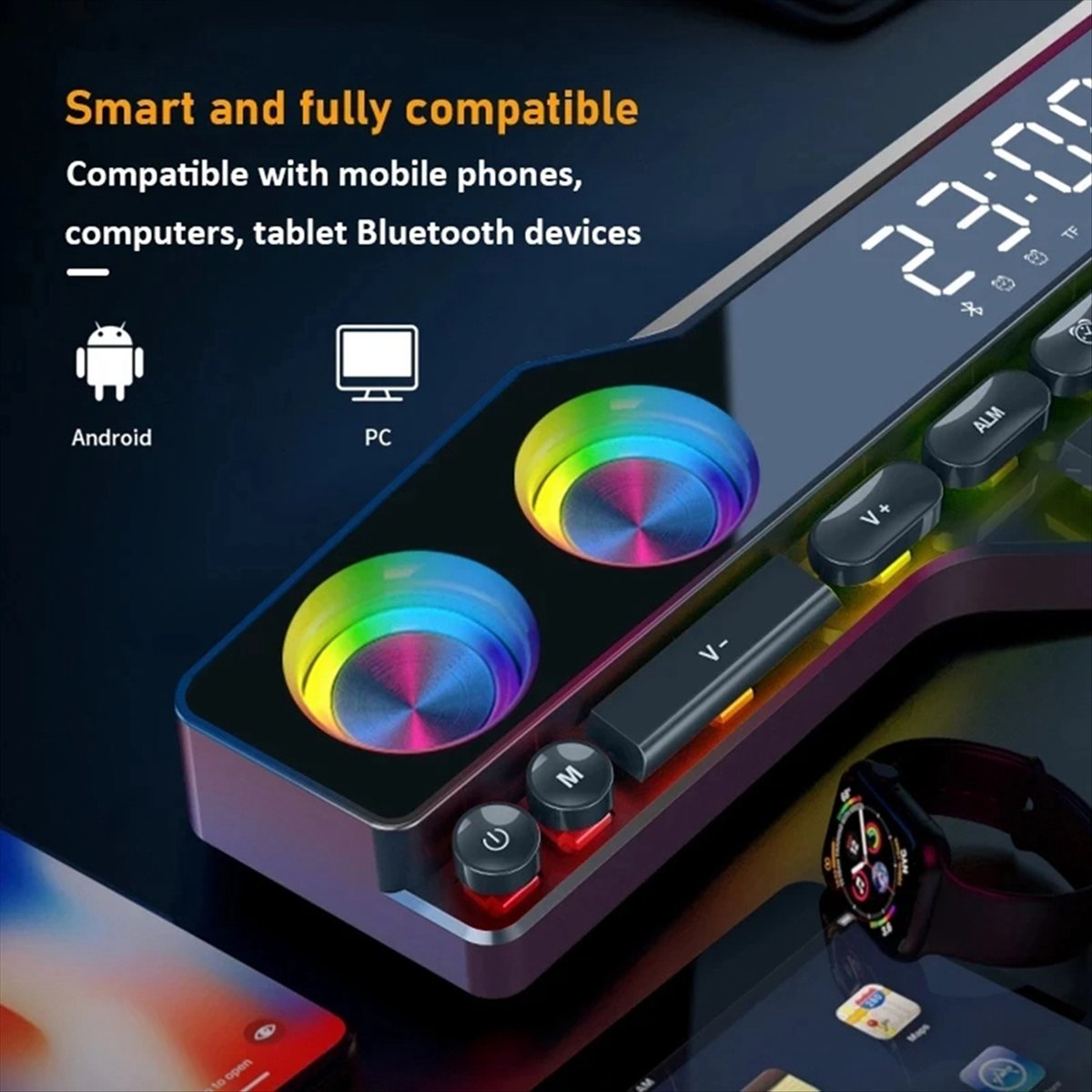 Gaming Keyboard Bluetooth - DTC5 V18 Göz Kamaştırıcı Renkli Hoparlörler