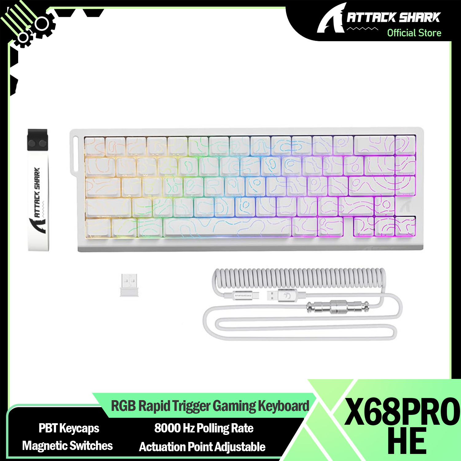 Gaming Keyboard Magnetic Switches - ATTACK SHARK X68PRO HE RGB Hızlı