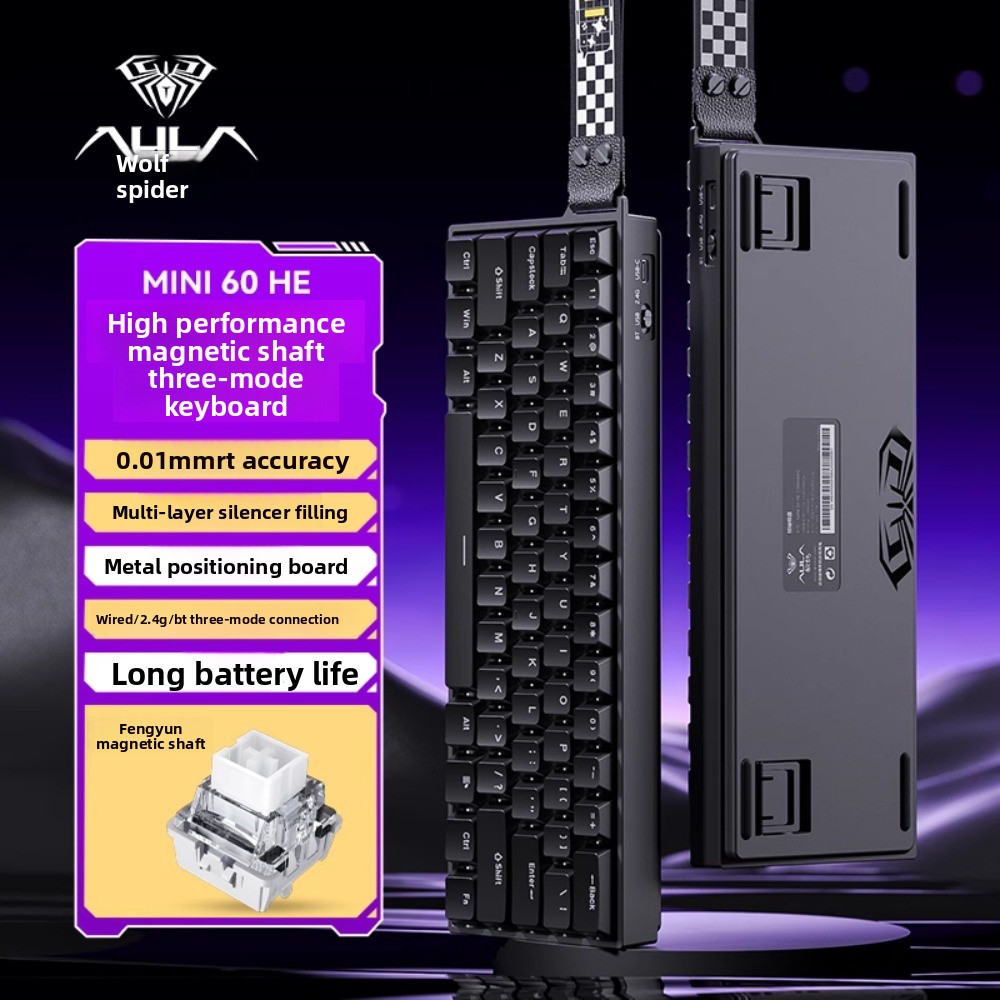 Gaming Keyboard Mini Mechanical - AULA MINI60HE üç modlu manyetik eksenli