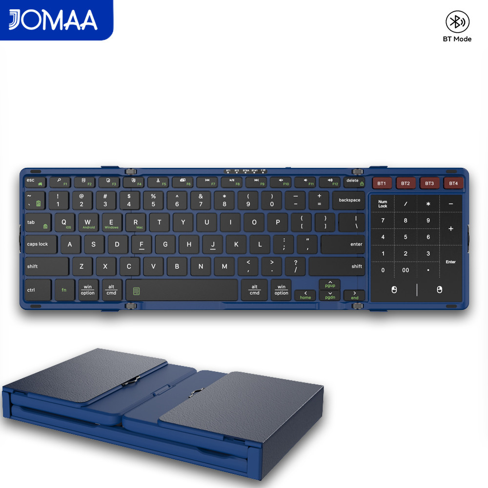 Gaming Keyboard No Number Pad - JOMAA Katlanabilir Bluetooth Klavye, Dokunmatik Yüzeyli