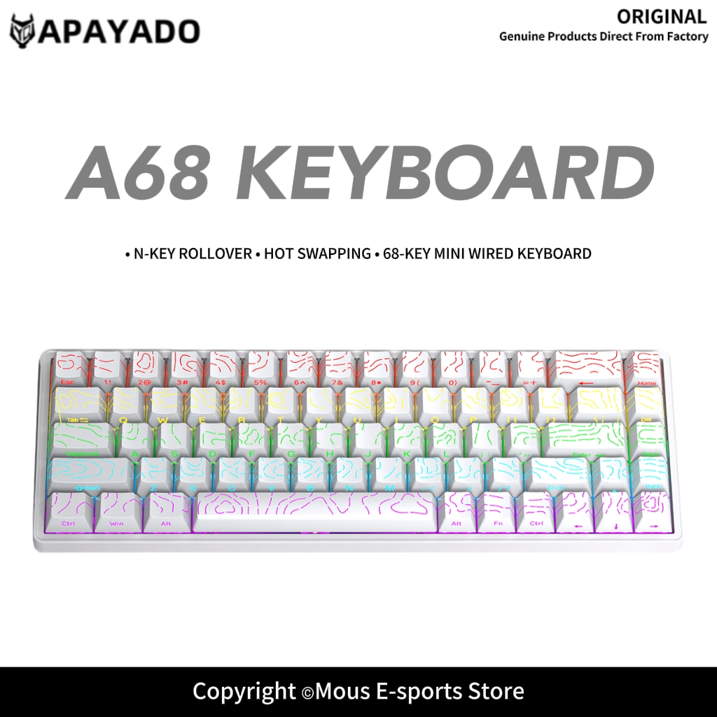 Gaming Keyboard Budget - APAYADO A68 Kablolu Mekanik Klavye Çalışırken