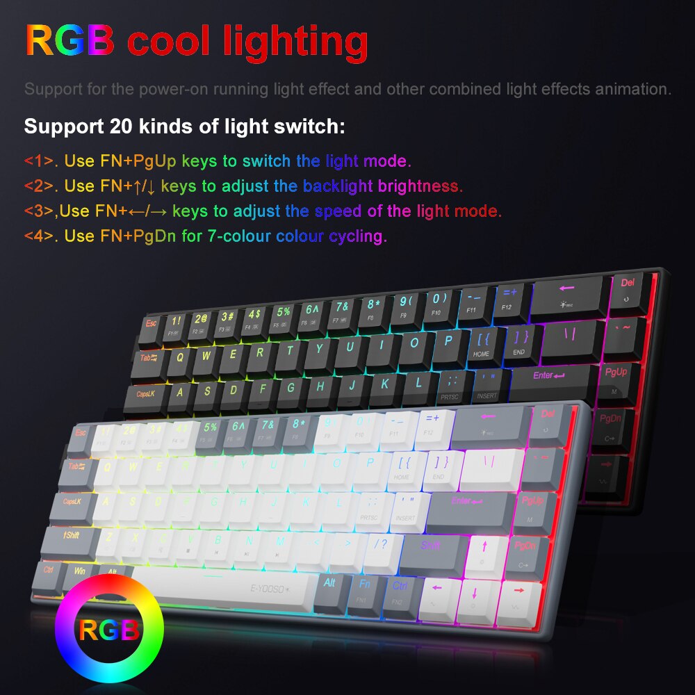 E-YOOSO A68 RGB Mini Ince USB  - Gaming Keyboard Budget incelemesi ve fiyatı