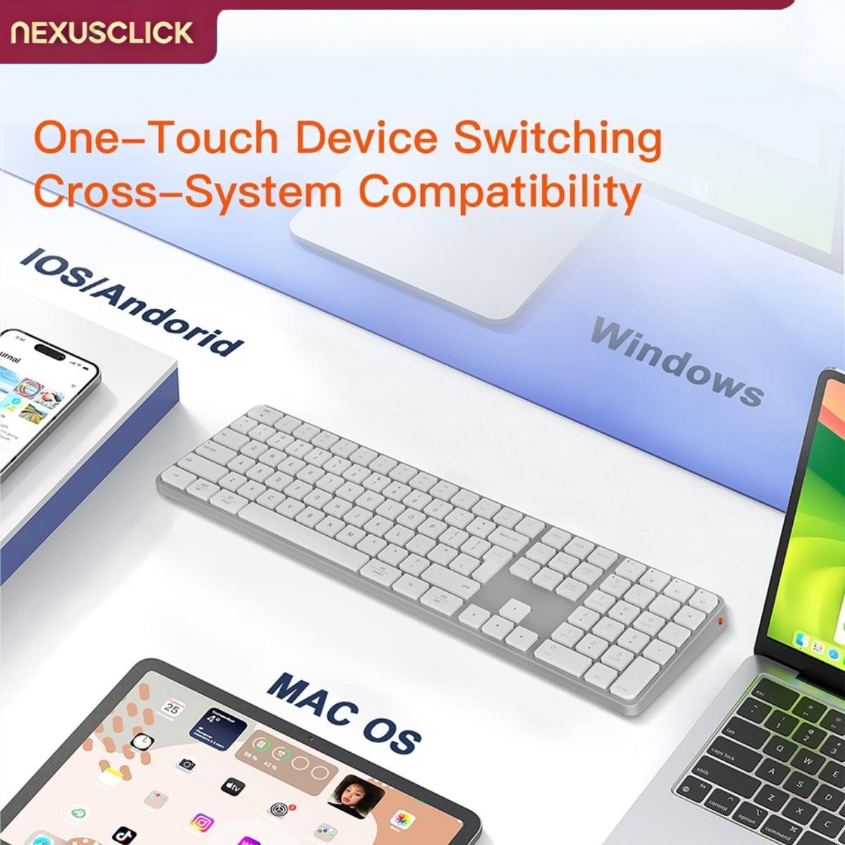 NexusClick 109 Tuşlu İnce Çift - Gaming Keyboard Bluetooth incelemesi ve fiyatı