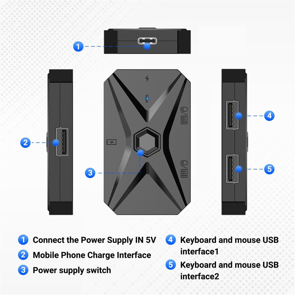 # 48Y (Siyah) Mobil Oyun Dönüş - Gaming Keyboard And Mouse Converter For Mobile incelemesi ve fiyatı
