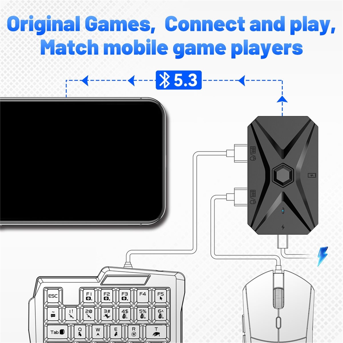 # 48Y (Siyah) Mobil Oyun Dönüş - Gaming Keyboard And Mouse Converter For Mobile incelemesi ve fiyatı